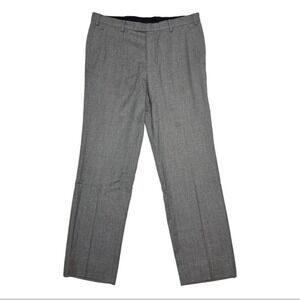 Valentino Mens Gray Dress Pants Wool Flat Front Italy Tailored Trousers 36x32
